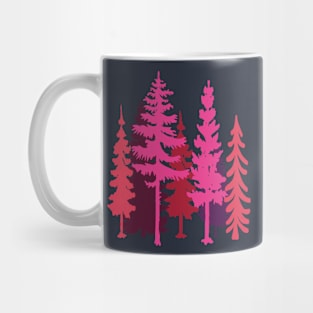 Pink Trees Silhouettes Mug